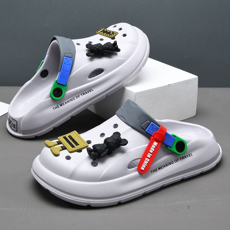 Wholesale Men's summer thick-soled casual sports non-slip soft-soled sandals outdoor dual-use drooping beach slippers